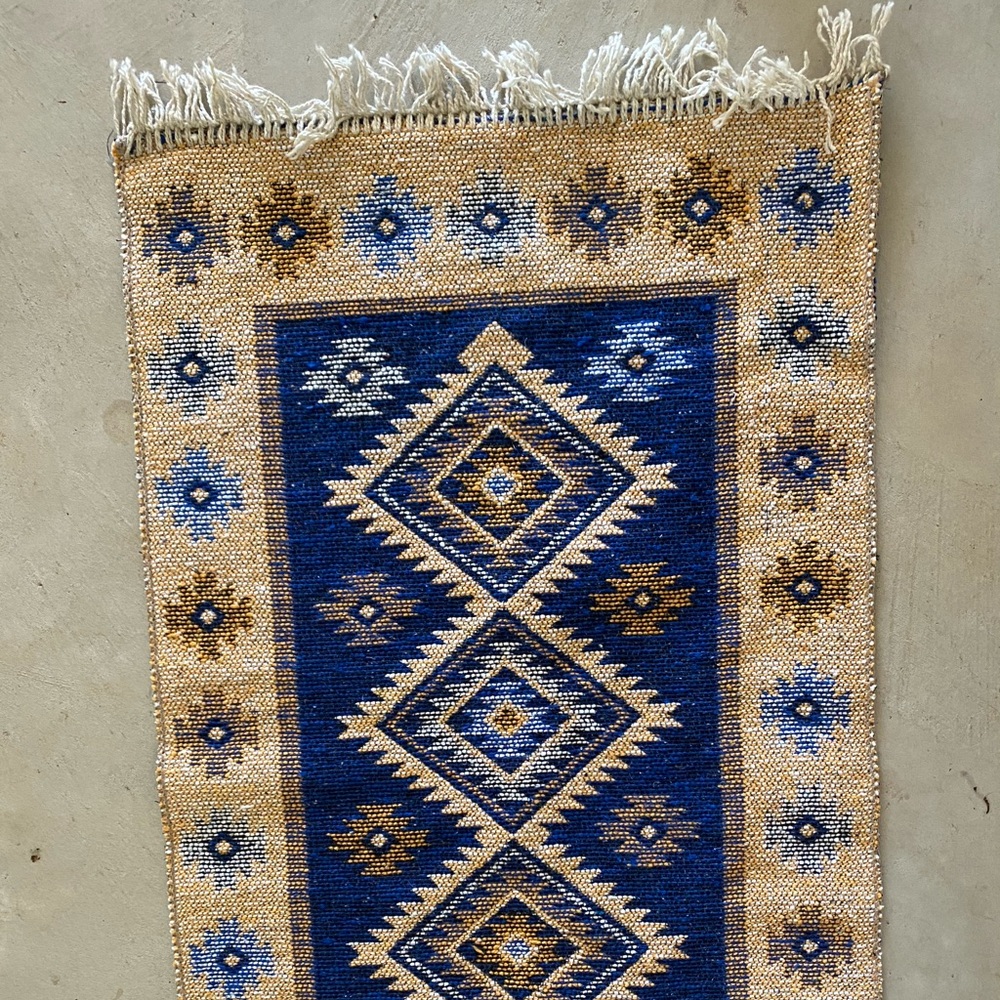Vintage Blue Reversible Rug - Picture 2 of 4